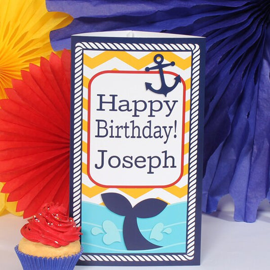 Ahoy Matey Personalized Centerpiece,  10 inch,  set of 4