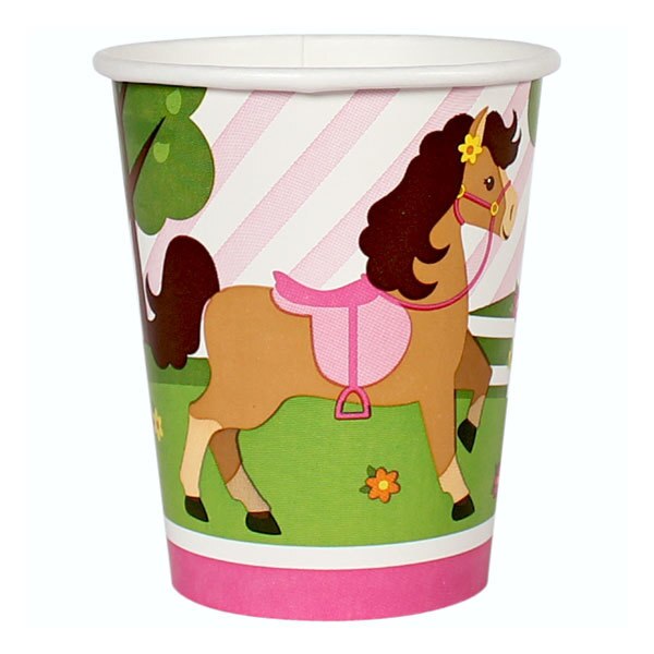 Playful Pony Cups,  9 ounce,  8 count