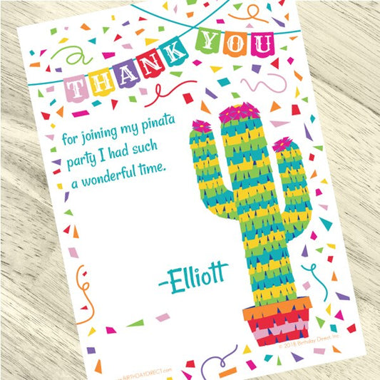 Fiesta Thank You Notes Personalized with Envelopes,  5 x 7 inch,  set of 12