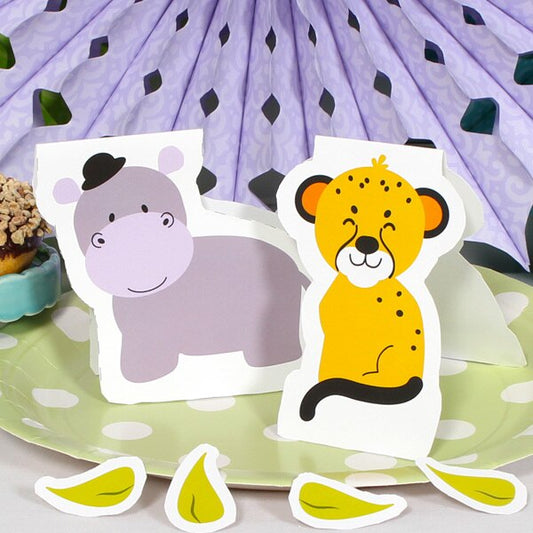 Lion Cub and Hippo Baby Table Decorations DIY Cutouts,  12.5 x 18.5 inch,  4 sheets