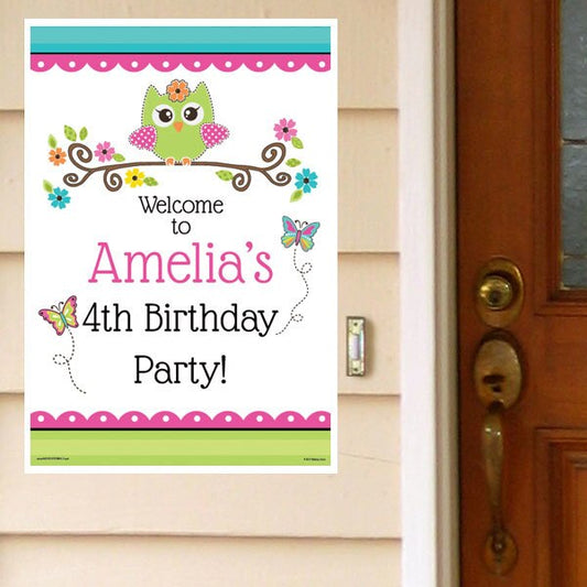 Lil Owl Door Greeter Personalized,  12.5 x 18.5 inch,  set of 3