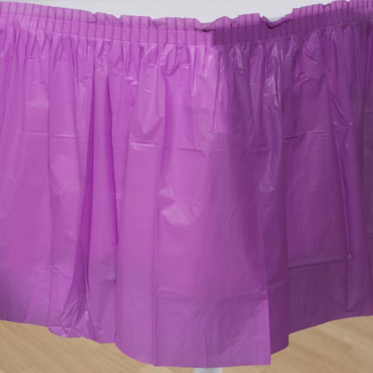 Pretty Purple Table Skirt, Plastic