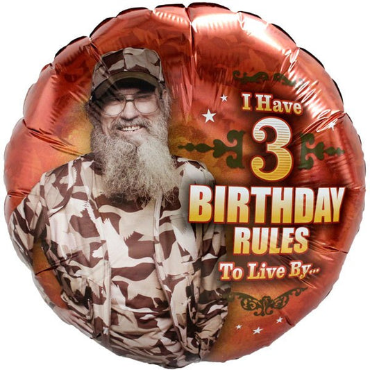 Duck Dynasty Birthday Rules Foil Balloon,  18 inch,  each