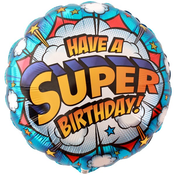 Super Birthday Foil Balloon,  18 inch,  each
