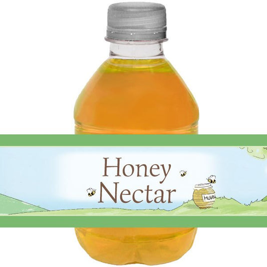 Little Honey Baby Shower Bottle Labels Fits Water or Beverage,  2 x 9 inch,  set of 32