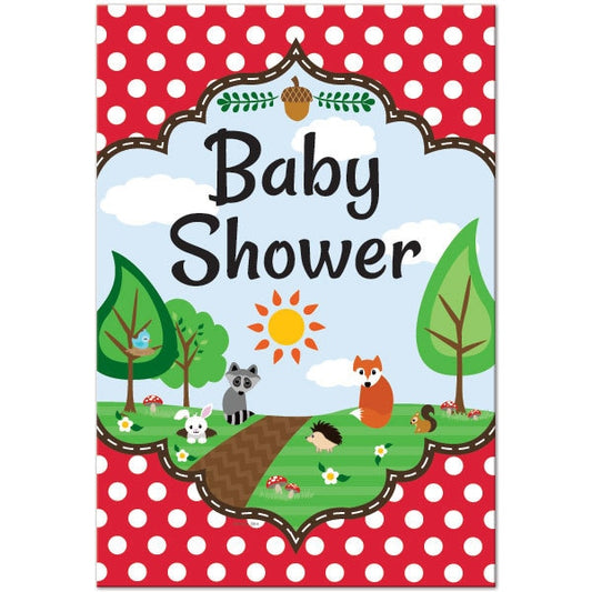 Woodland Animals Baby Shower Party Sign,  12.5 x 18.5 inch,  set of 3
