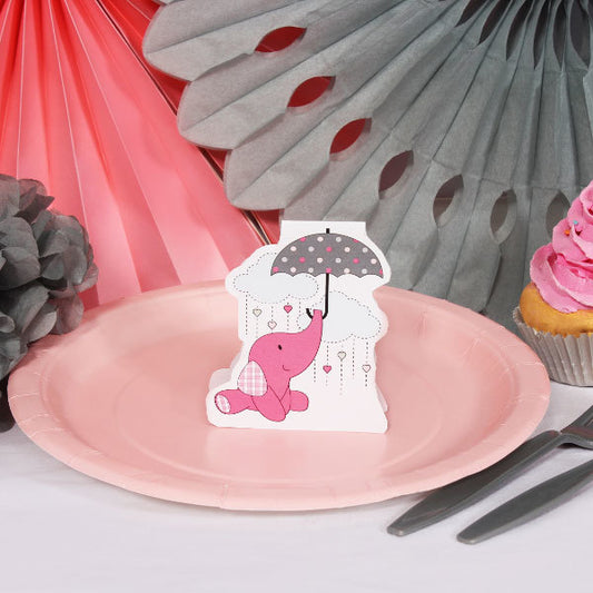 Elephant Baby Shower Pink Table Decorations DIY Cutouts,  12.5 x 18.5 inch,  4 sheets