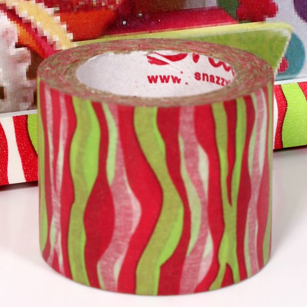 Red and Lime Green Zebra Print Craft Tape