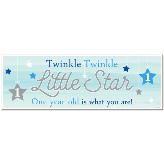 Twinkle Little Star 1st Birthday Tiny Banners,  6 x 18.5 inch,  set of 8