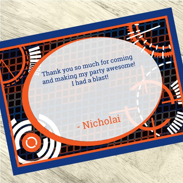 Target Blaster Thank You Notes Personalized with Envelopes,  5 x 7 inch,  set of 12