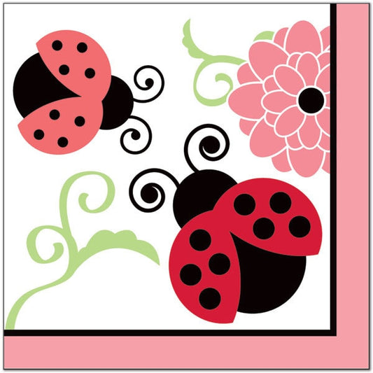 Lil Ladybug Lunch Napkins,  7 inch,  16 count