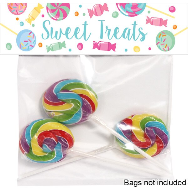 Candy Favor Bag Topper Tent Card,  2 x 7 inch,  set of 12