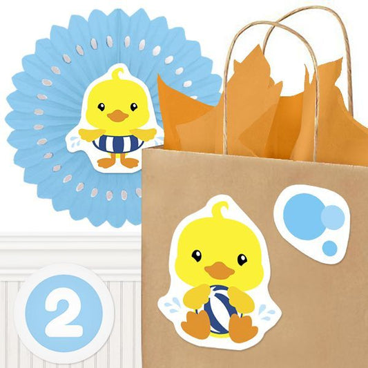 Lil Ducky 2nd Birthday Cutouts DIY Party Decor,  12.5 x 18.5 inch,  4 sheets