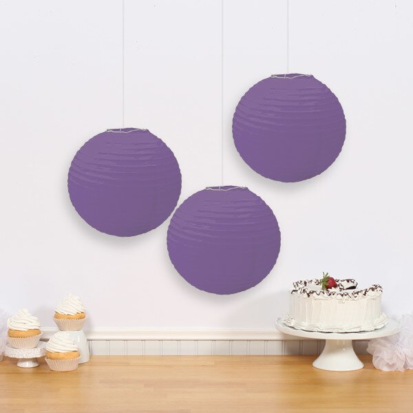Purple Round Paper Lanterns