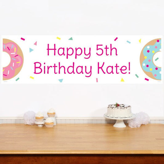 Donut Banners Personalized,  12 x 40 inch,  set of 2